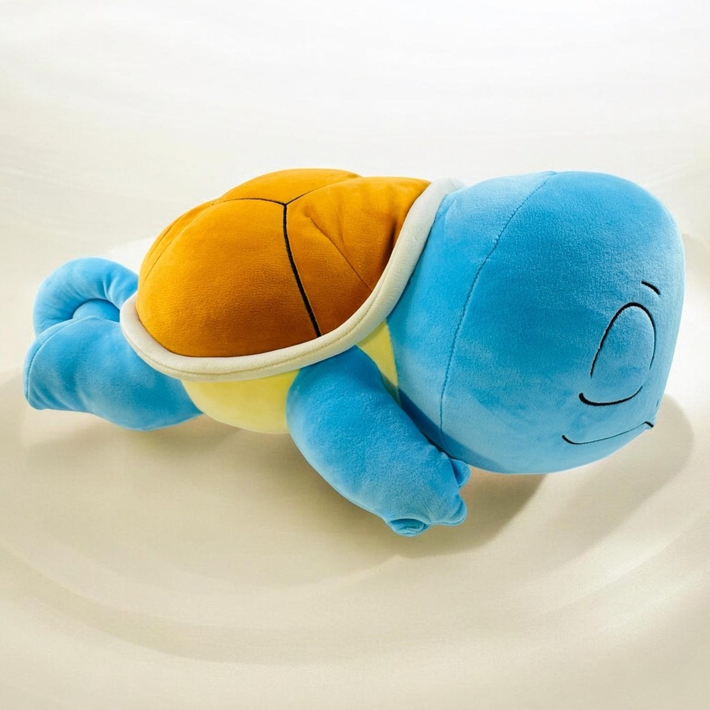 Pokemon Squirtle Sleeping Plush Turtle Stuffed Animal Toy Nintendo 2025 CLEAN
